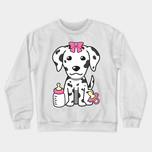 Cute dalmatian is a baby - girl Crewneck Sweatshirt by Pet Station